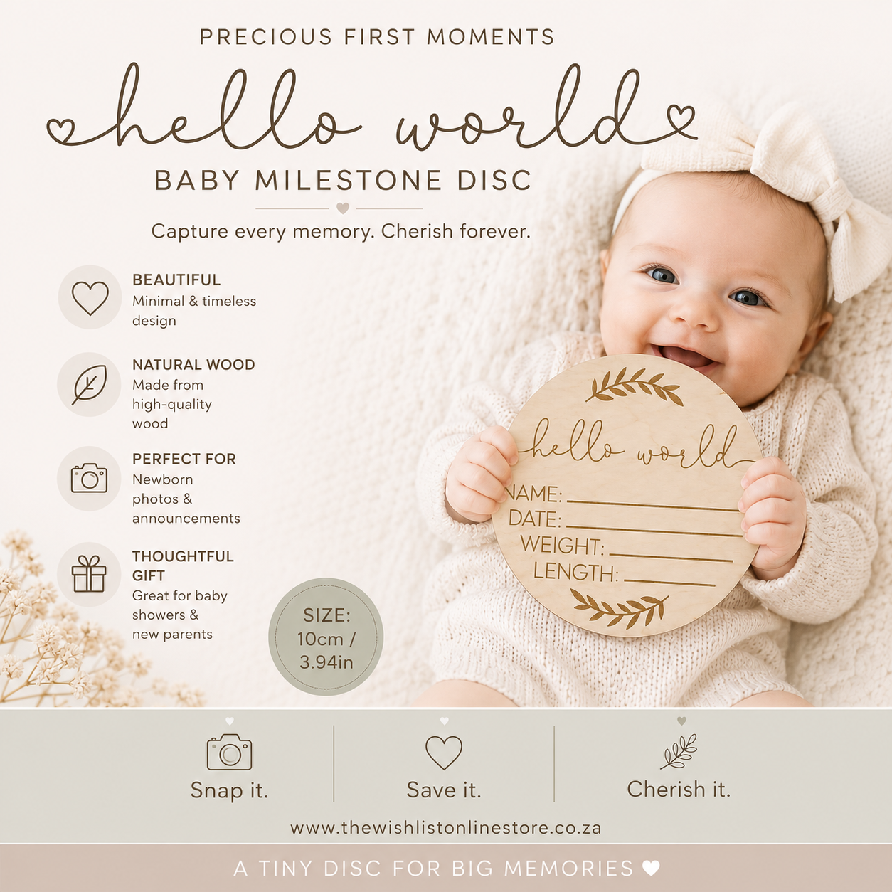 Leaf Style Wooden Baby Commemorative Plaque For Girls/Boys