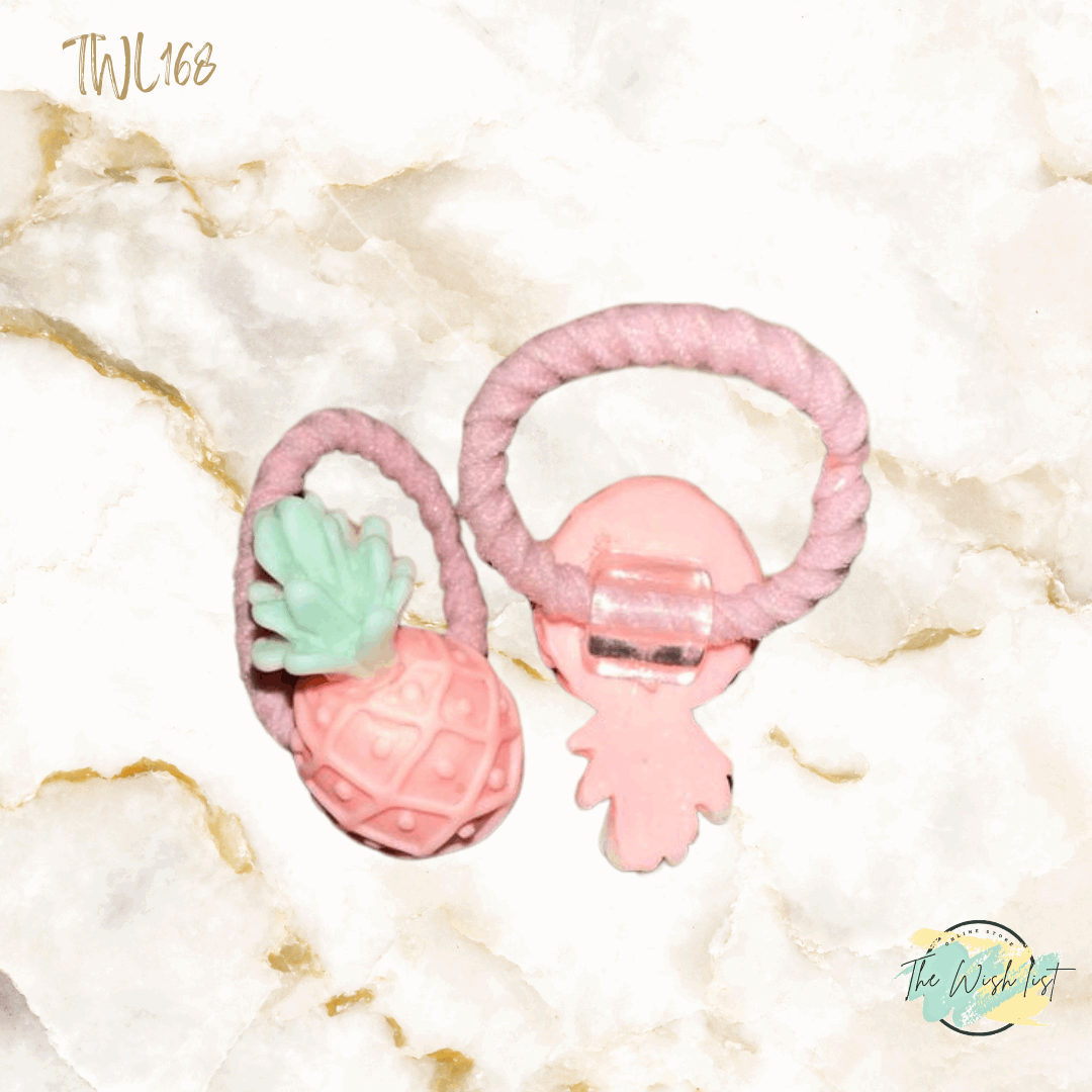 Character Hair Tie sets of 2 Pairs For Girls