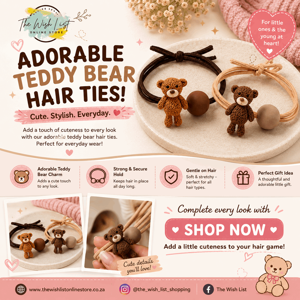 Teddie hair tie - 2Pcs