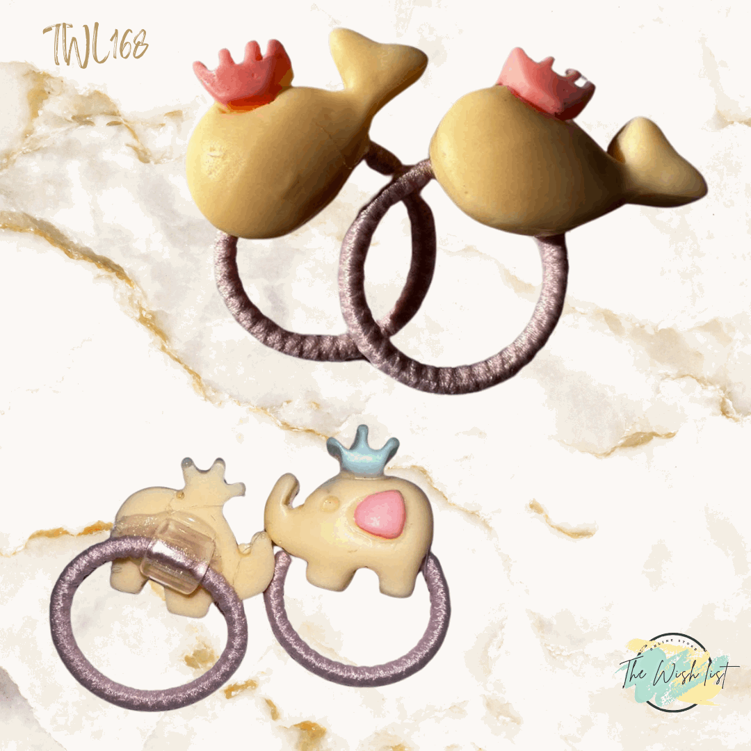 Character Hair Tie sets of 2 Pairs For Girls