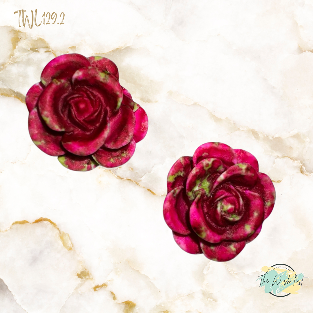 Women's Fashionable, Random Flower Shaped Polyresin - Effect Earrings