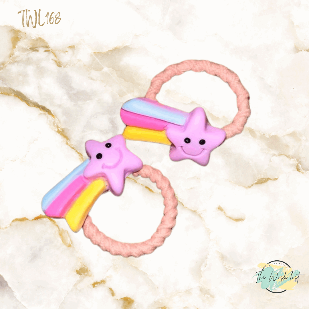 Character Hair Tie sets of 2 Pairs For Girls