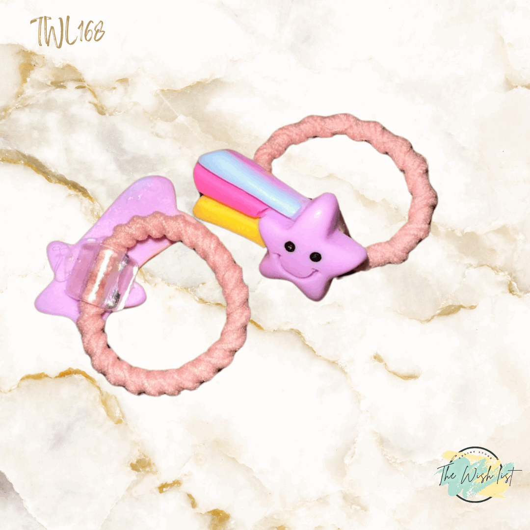 Character Hair Tie sets of 2 Pairs For Girls