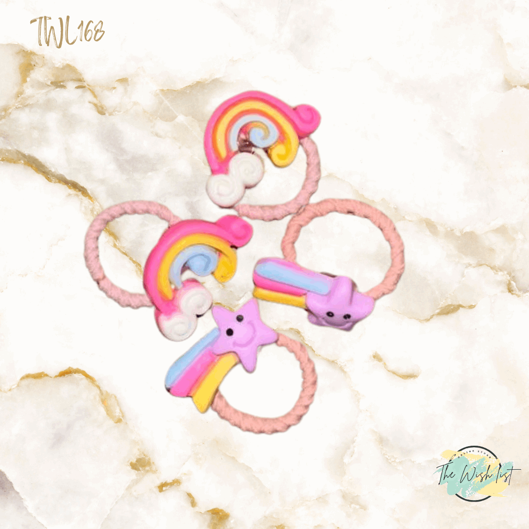 Character Hair Tie sets of 2 Pairs For Girls