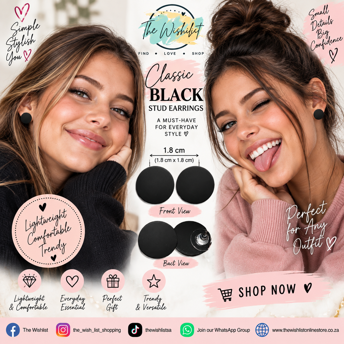 Round Stud Earrings