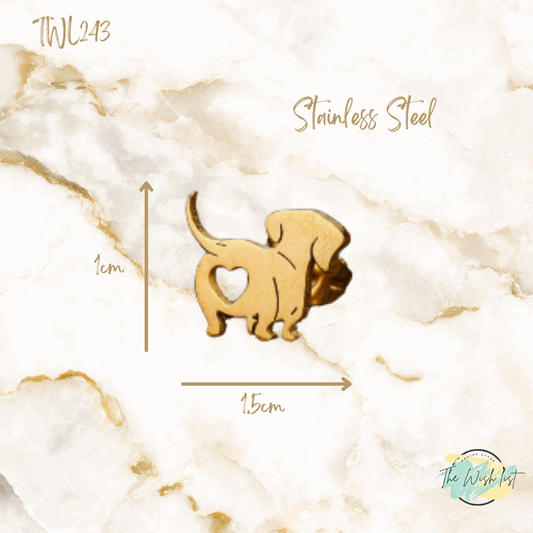 Dachshund dog stud earrings / Stainless steel