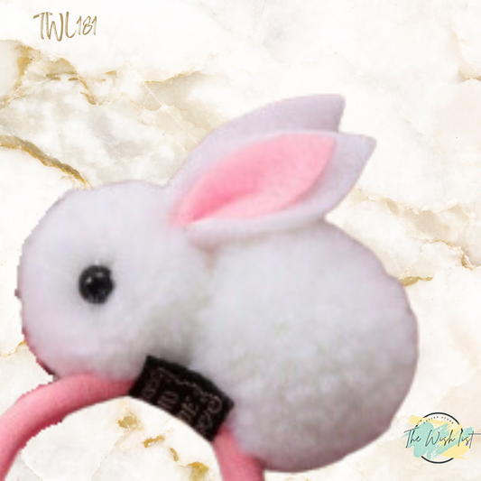 Hand made Rabbit hair tie with cotton hair band for girls