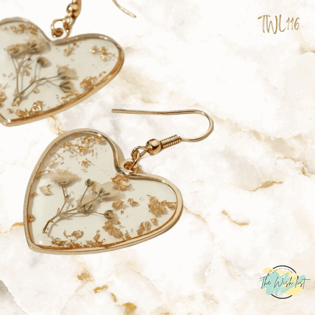 Flower Design Charm Drop Earrings