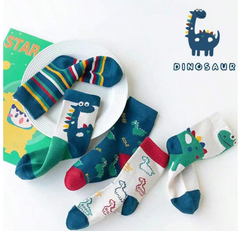 5pairs Thickened Children's Dinosaur Socks