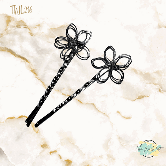 2Pce Floral Decor Bobby Pin