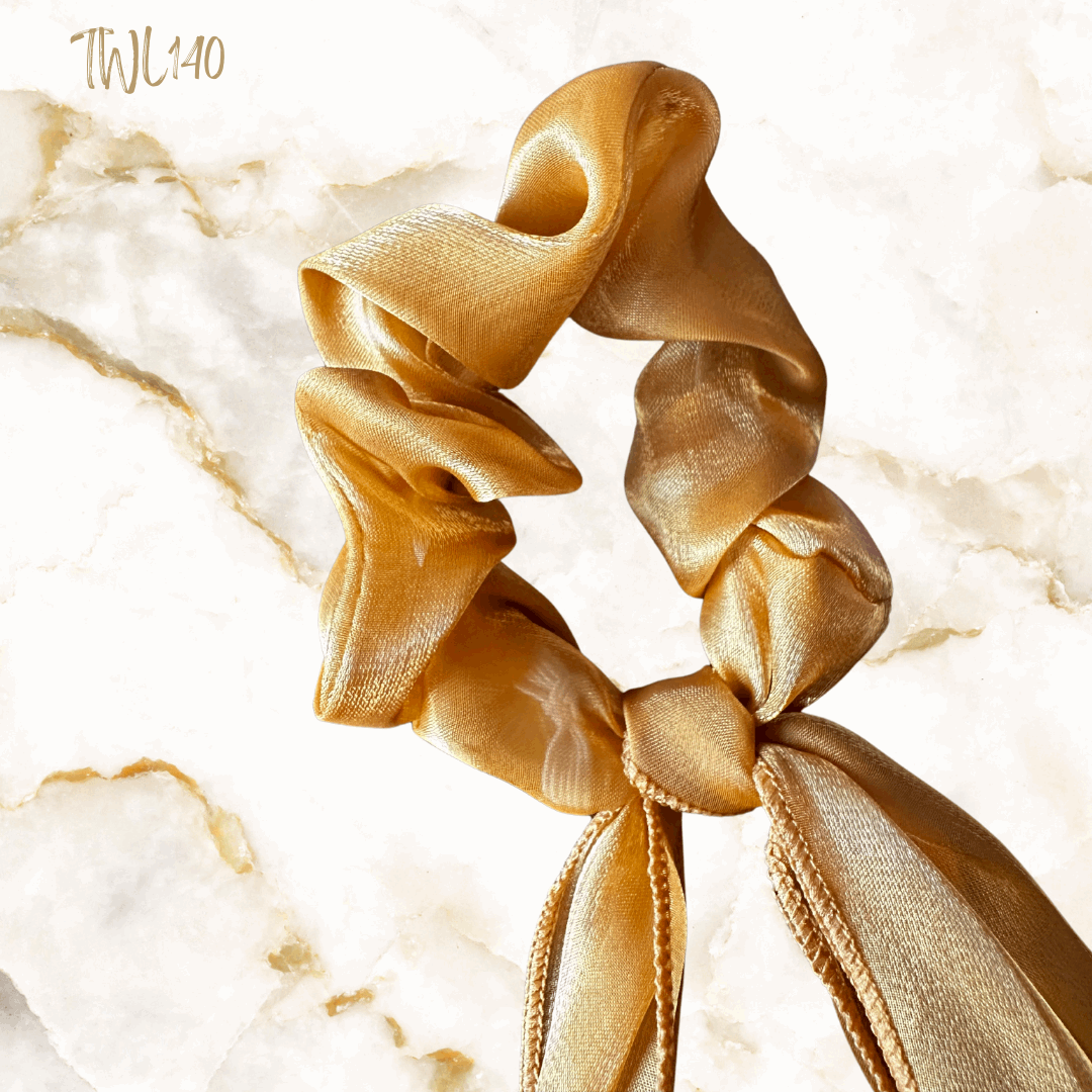 Ribbon and Scrunchie Hair Tie  For Daily Casual Outing Wear