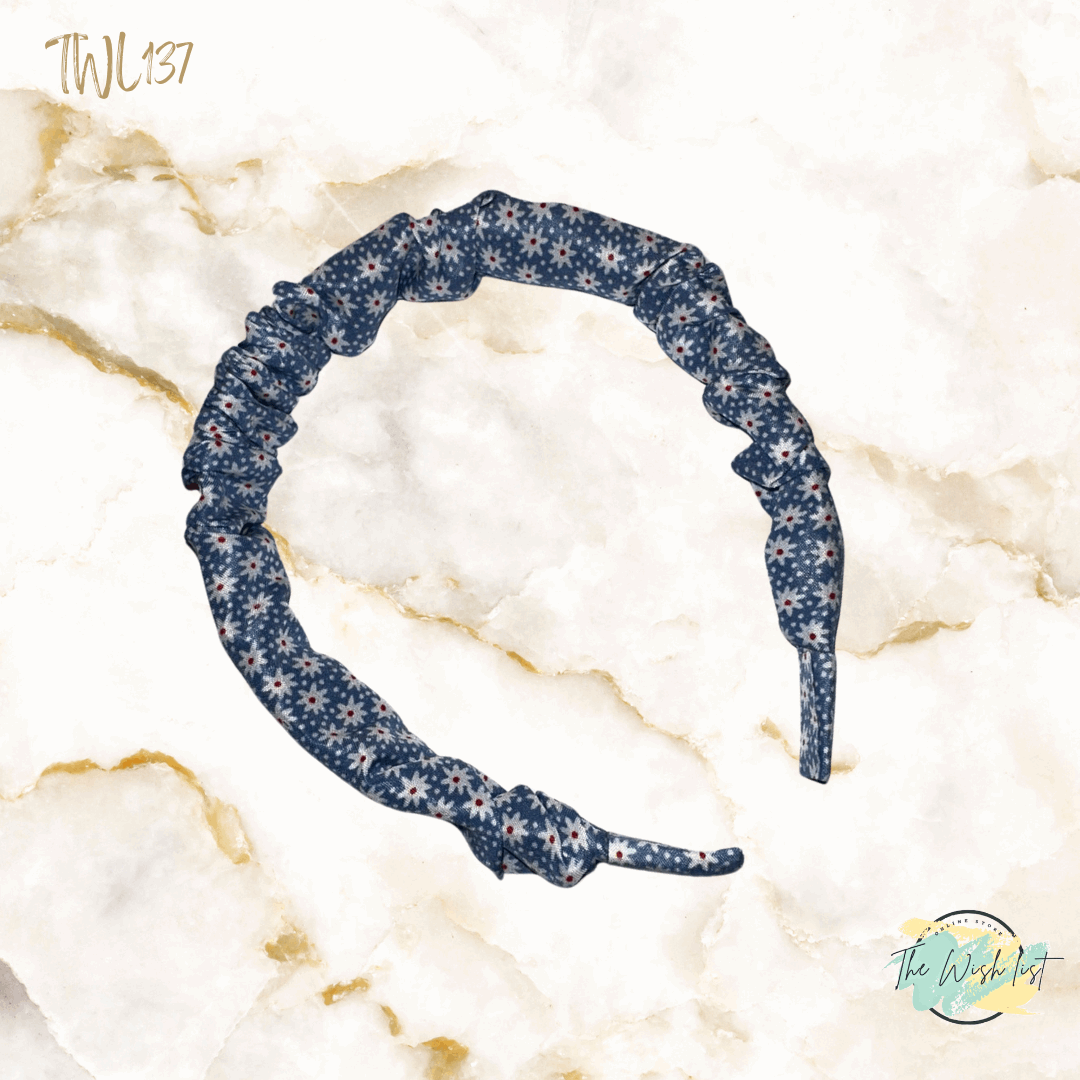 Polka Dot & Ditsy Floral Print Ruched Headbands For Daily use