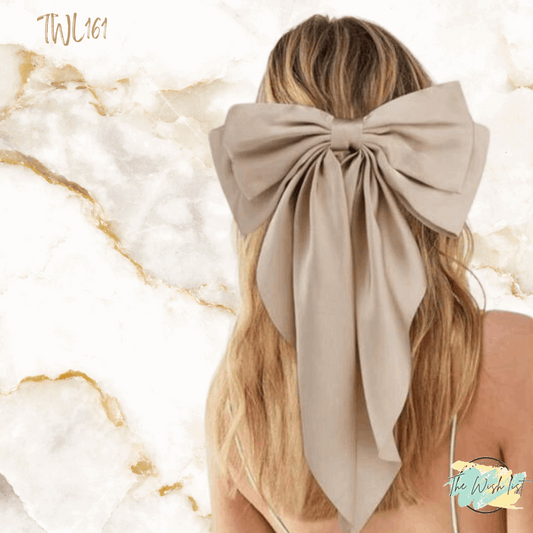 Hair Bow wit Clip- Large, Black, Red Pink, White , Toffee