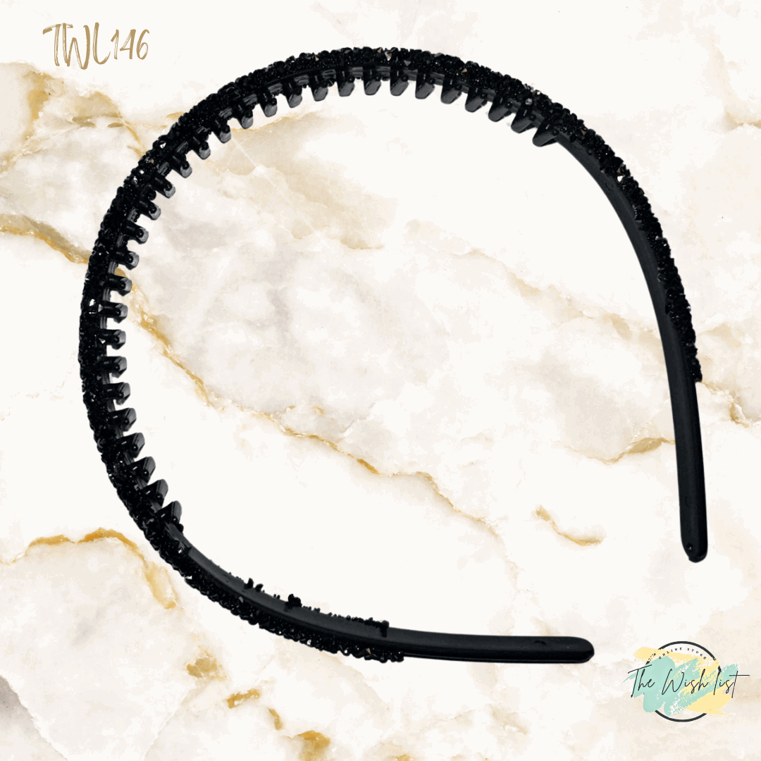 1pc Glitter Rhinestone Teeth Hairband, Anti-Slip Headband