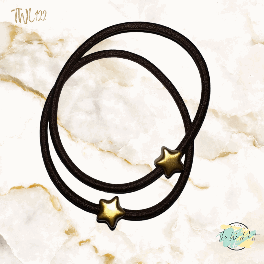 2Pce Star Decor Hair Tie Casual