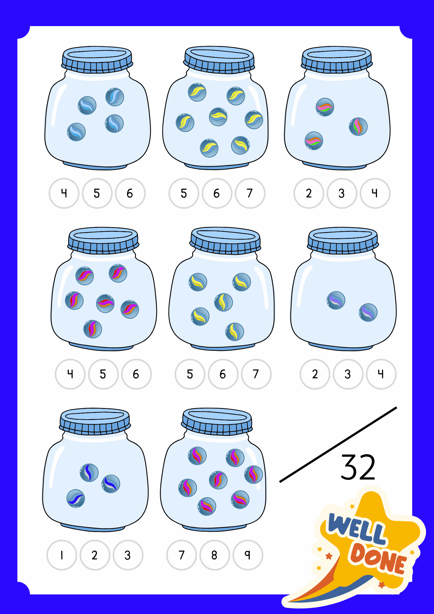 Marbles in a Jar Counting Worksheet Available in English and Afrikaans