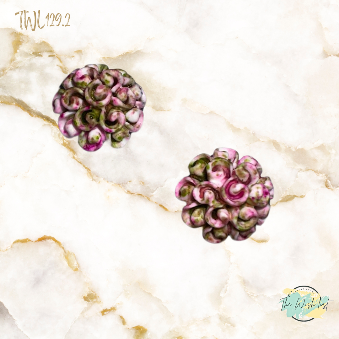 Women's Fashionable, Random Flower Shaped Polyresin - Effect Earrings