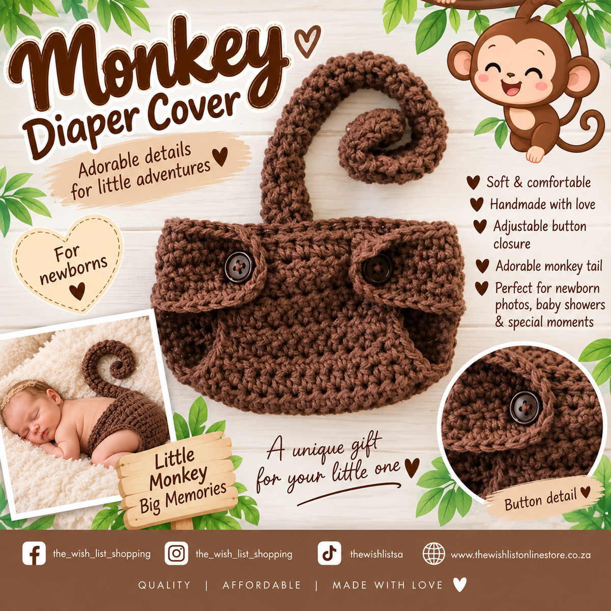 Newborn Little monkey Set- 3Pcs