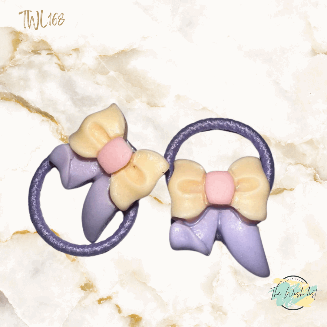 Character Hair Tie sets of 2 Pairs For Girls