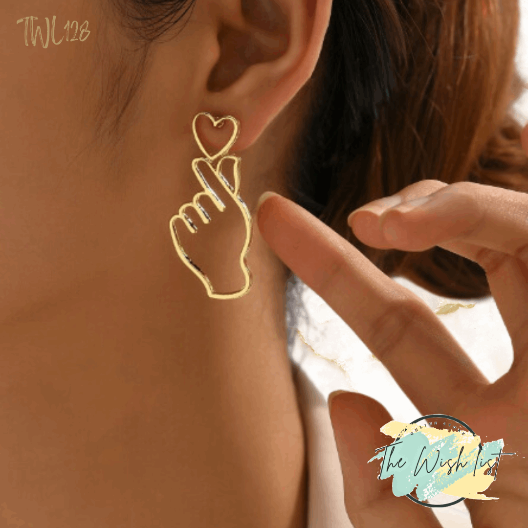 Heart & Gesture drop earrings