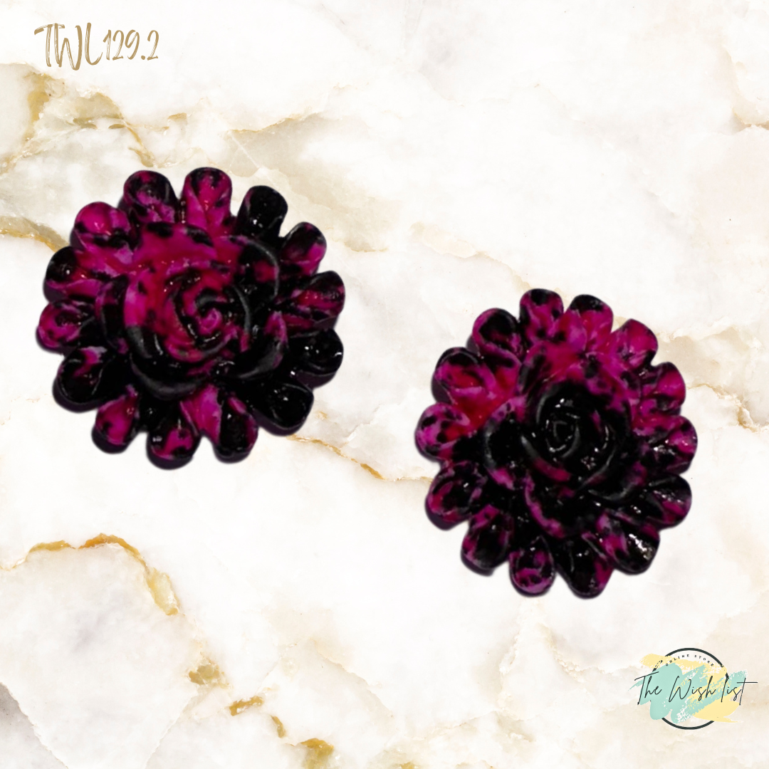 Women's Fashionable, Random Flower Shaped Polyresin - Effect Earrings