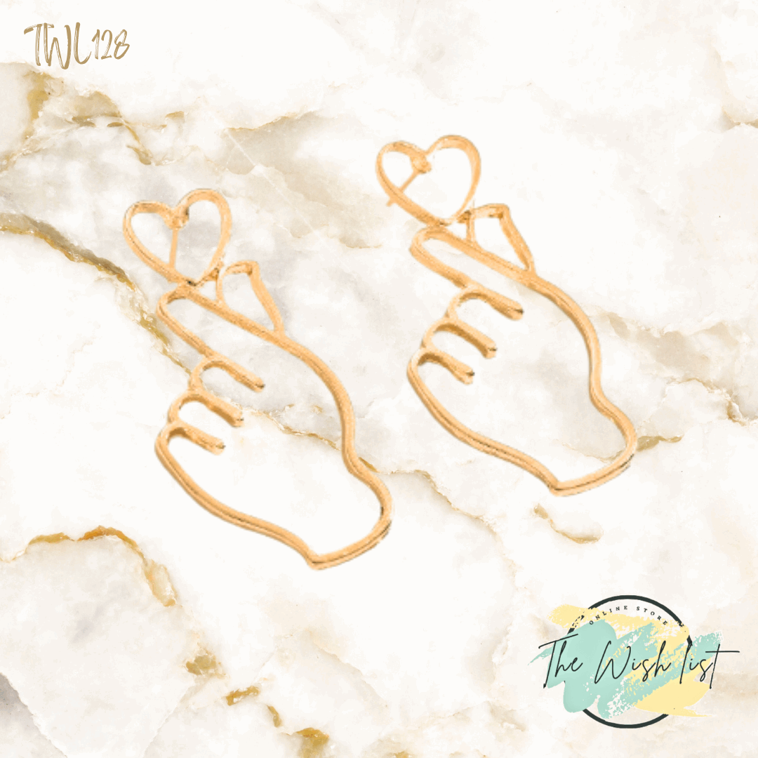 Heart & Gesture drop earrings