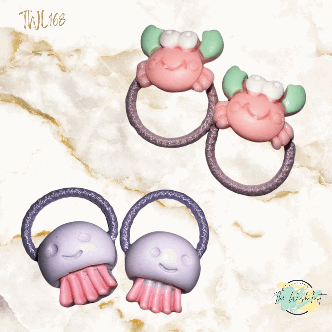 Character Hair Tie sets of 2 Pairs For Girls