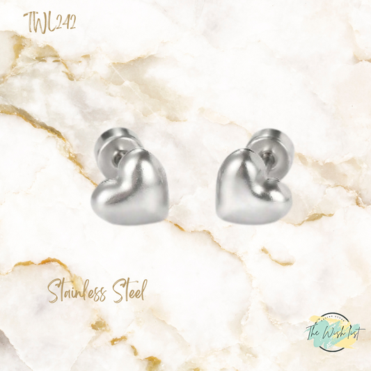 Heart Stud earrings for toddlers- Stainless Steel