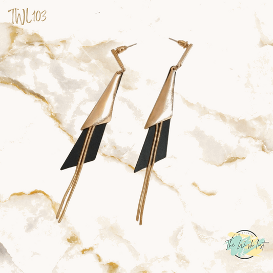 Chain & Geometric Drop Earrings