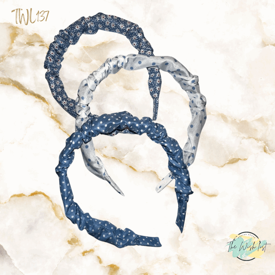Polka Dot & Ditsy Floral Print Ruched Headbands For Daily use