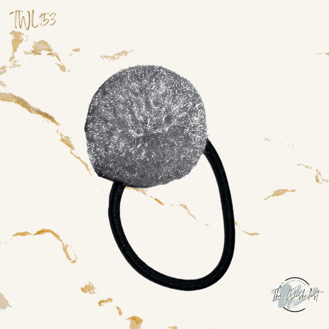 2Pce Fluffy Pom Poms Hair Tie for Girls