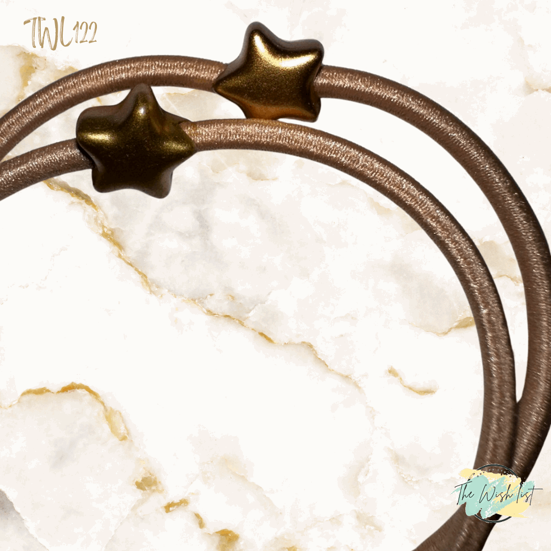 2Pce Star Decor Hair Tie Casual