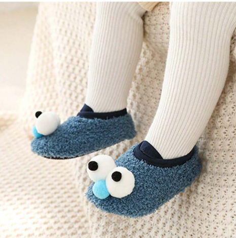 Baby Floor Socks Shoes Infant Toddler Learning-To-Walk Warm Thick Socks With Non-Slip Sole For 1-3 Year Old Kids