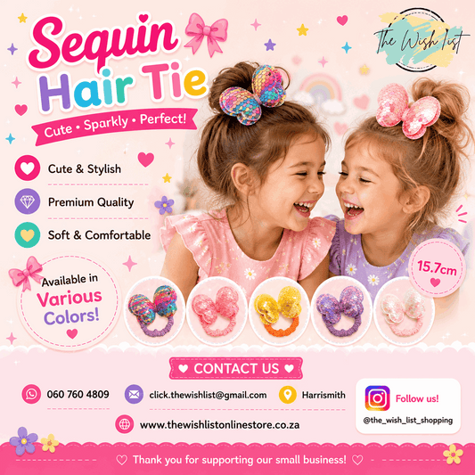 Butterfly Sequin Hair tie for Girls - Large