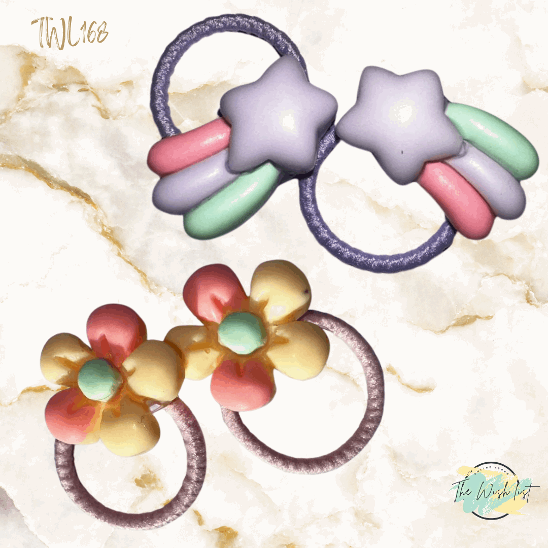 Character Hair Tie sets of 2 Pairs For Girls