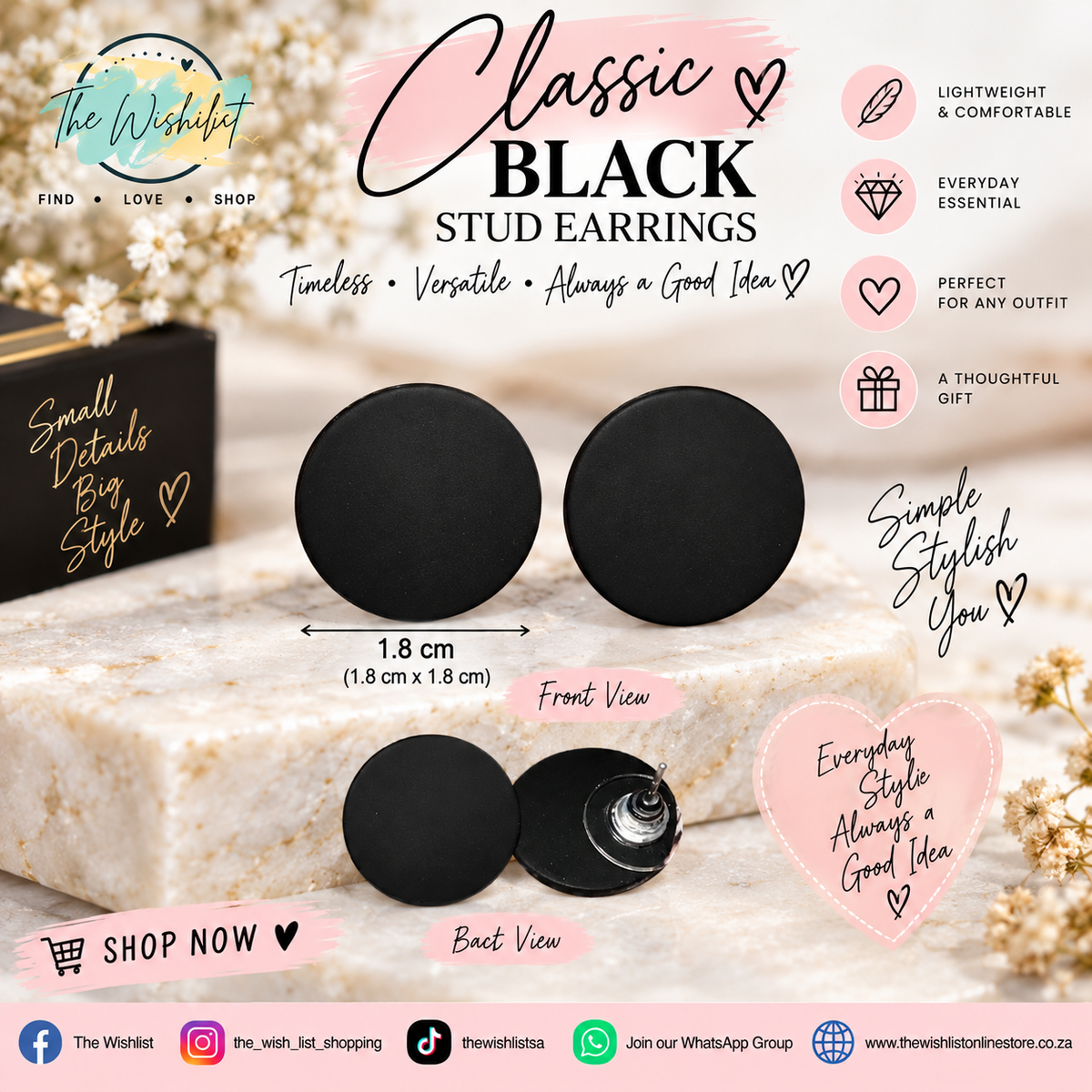 Round Stud Earrings