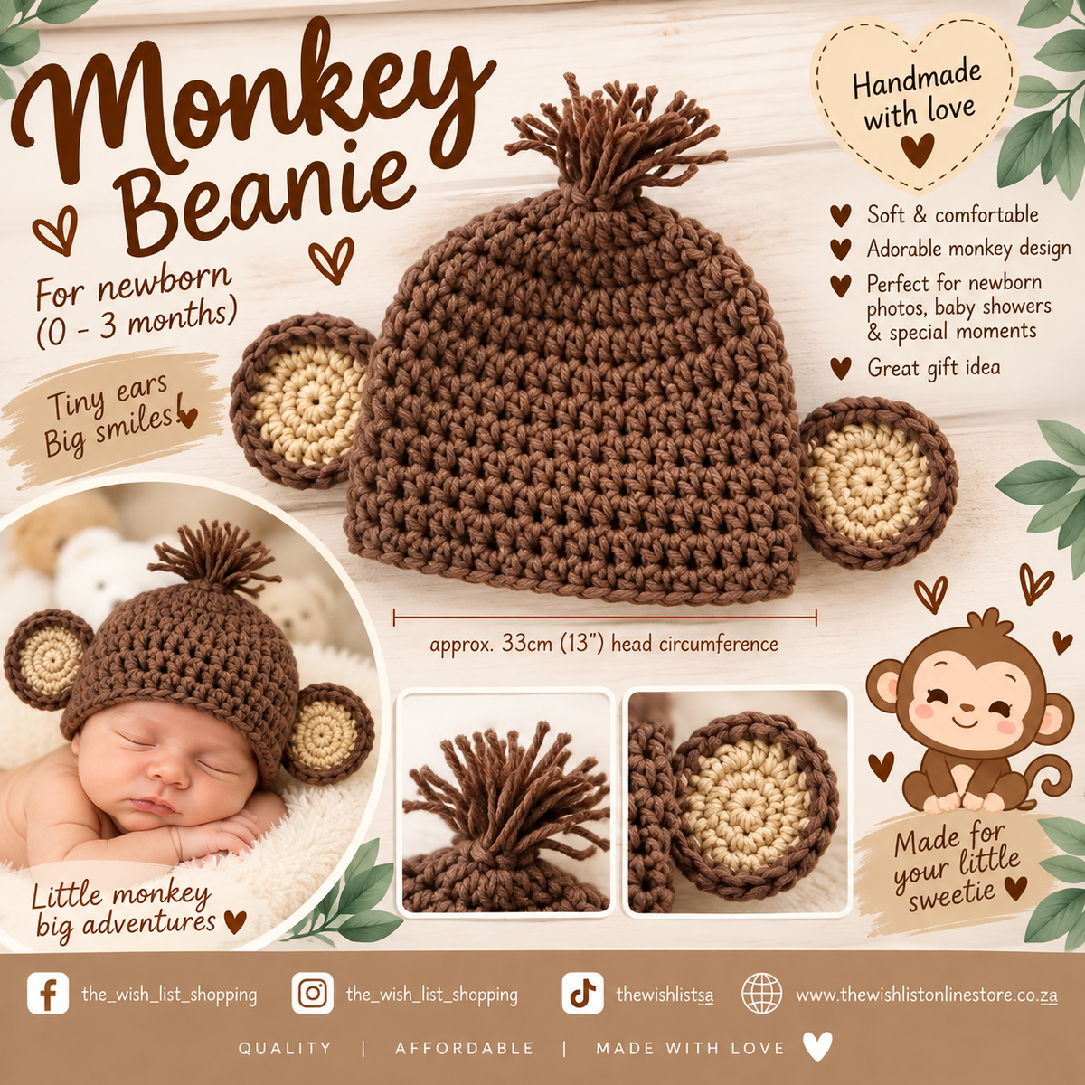 Newborn Little monkey Set- 3Pcs