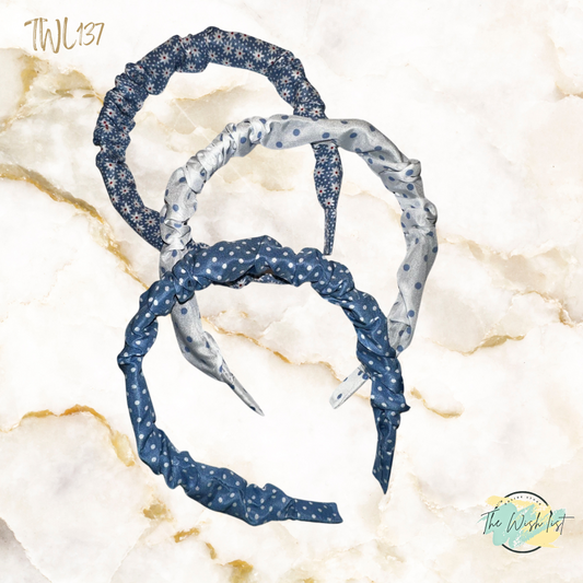 Polka Dot & Ditsy Floral Print Ruched Headbands For Daily use