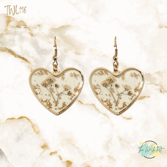 Flower Design Charm Drop Earrings