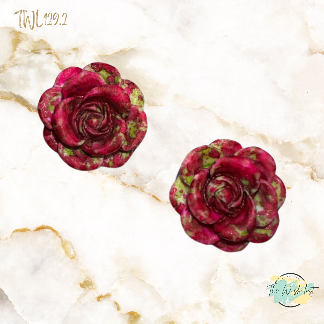 Women's Fashionable, Random Flower Shaped Polyresin - Effect Earrings