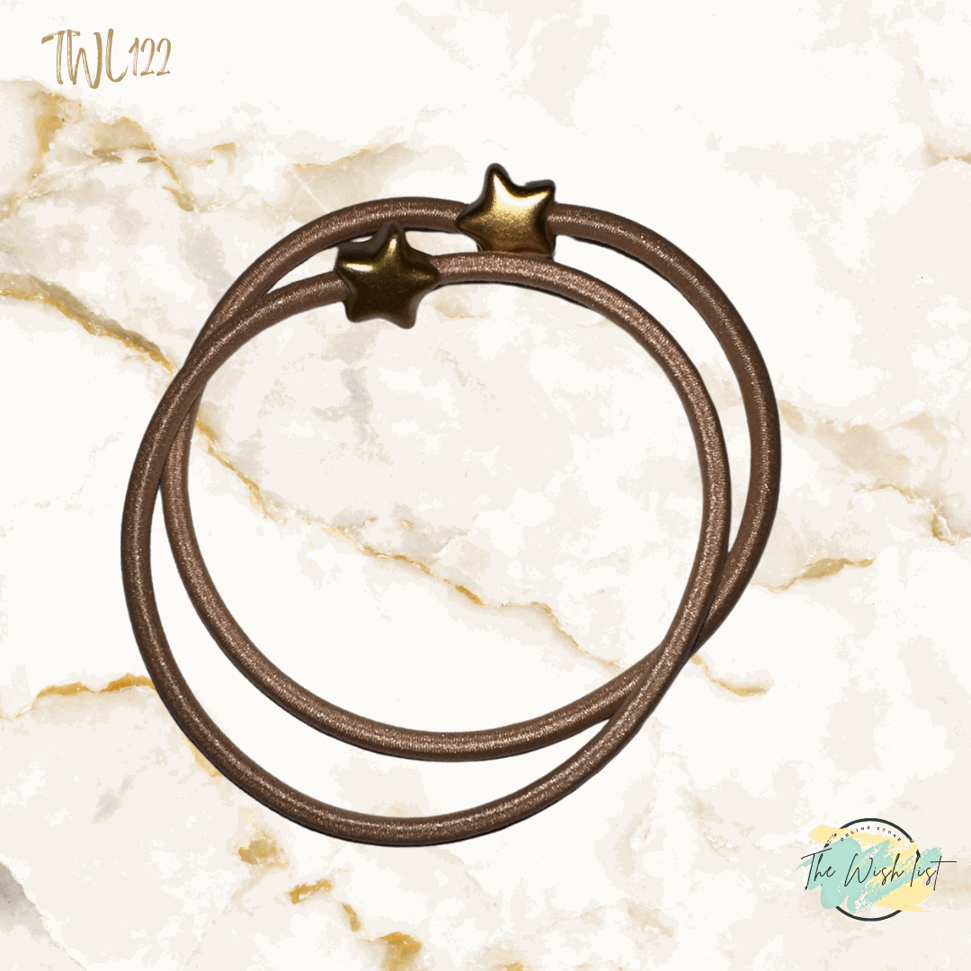 2Pce Star Decor Hair Tie Casual