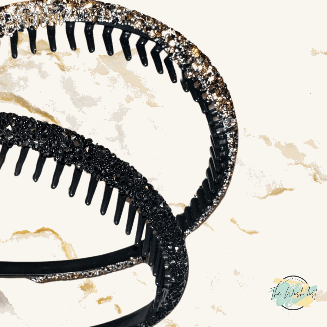 1pc Glitter Rhinestone Teeth Hairband, Anti-Slip Headband