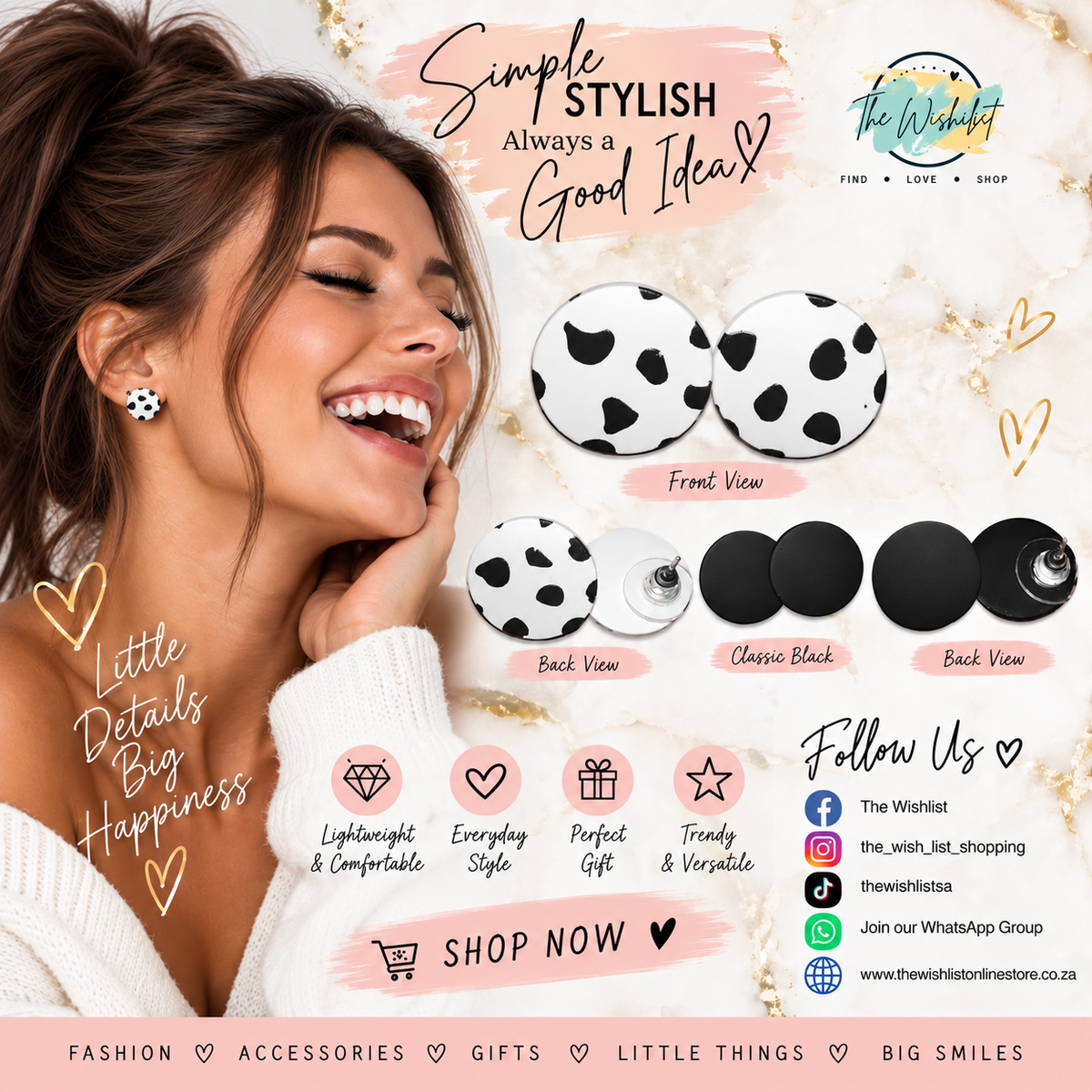 Round Stud Earrings