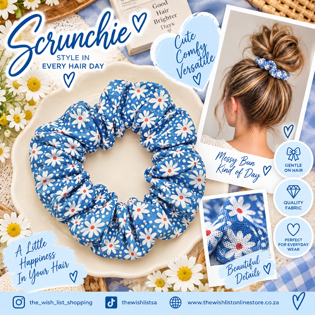 Blue & White Scrunchie Collection