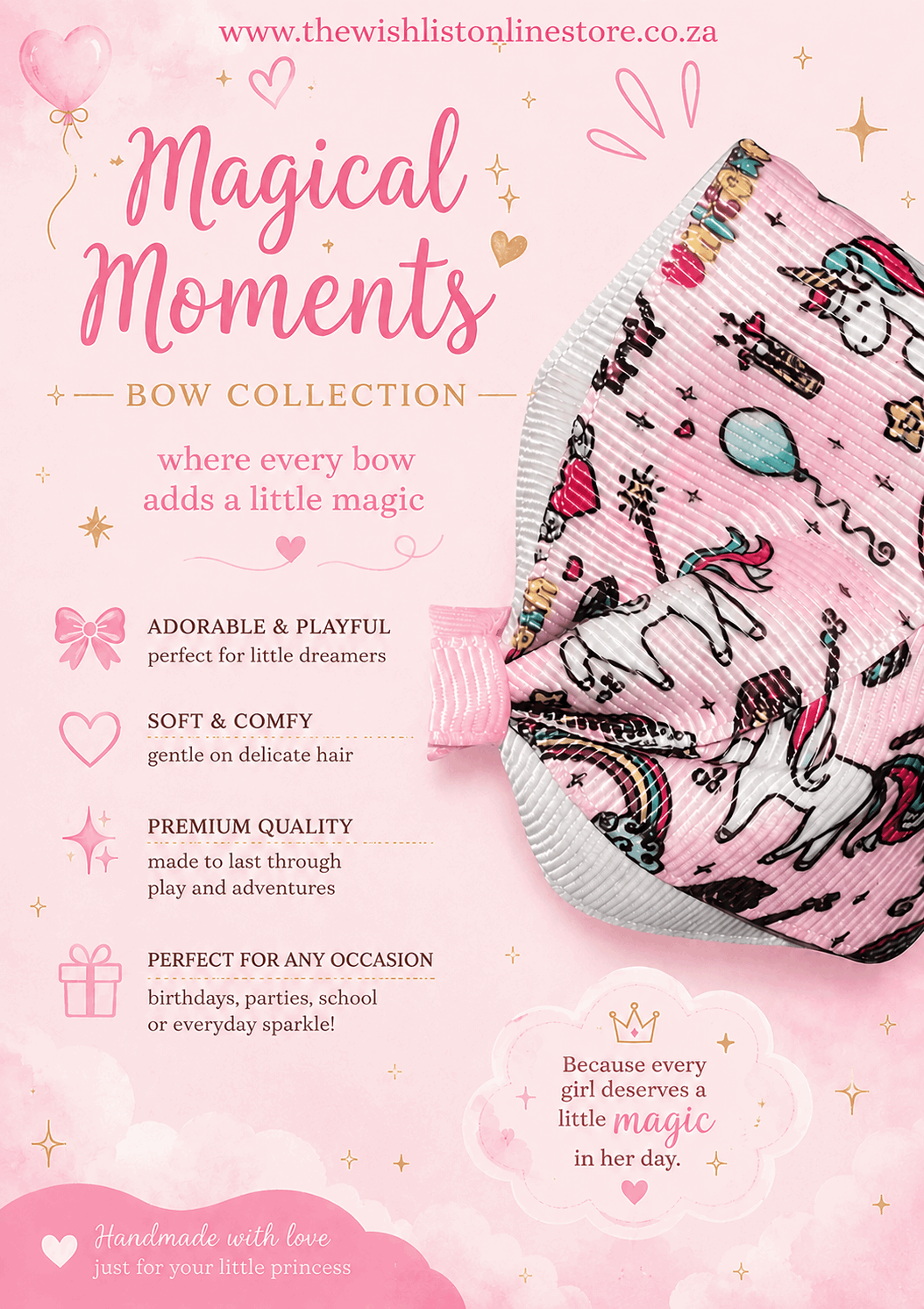 Girl's assorted Ribbon Print Medium Bow Decor Hair Clip.