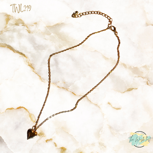 Vintage Solid Heart Pendant Necklace
