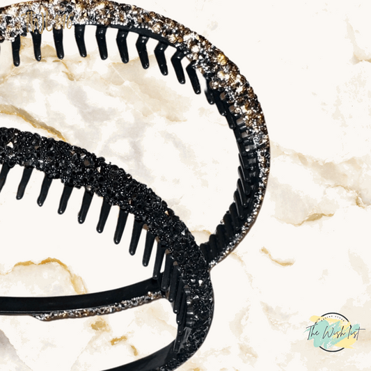 1pc Glitter Rhinestone Teeth Hairband, Anti-Slip Headband