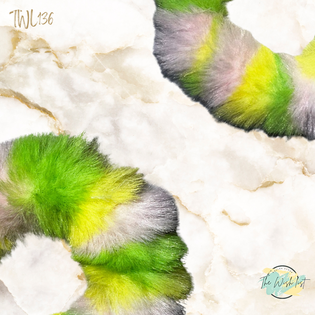 Neon Bright Block Colored Fluffy Scrunchies