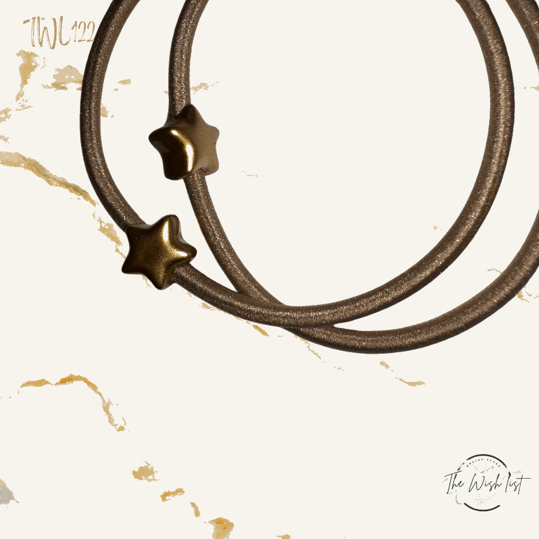 2Pce Star Decor Hair Tie Casual