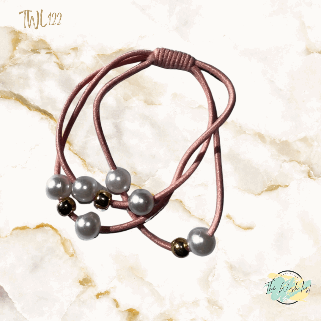 3 Pce Faux Pearl decor Hair Tie